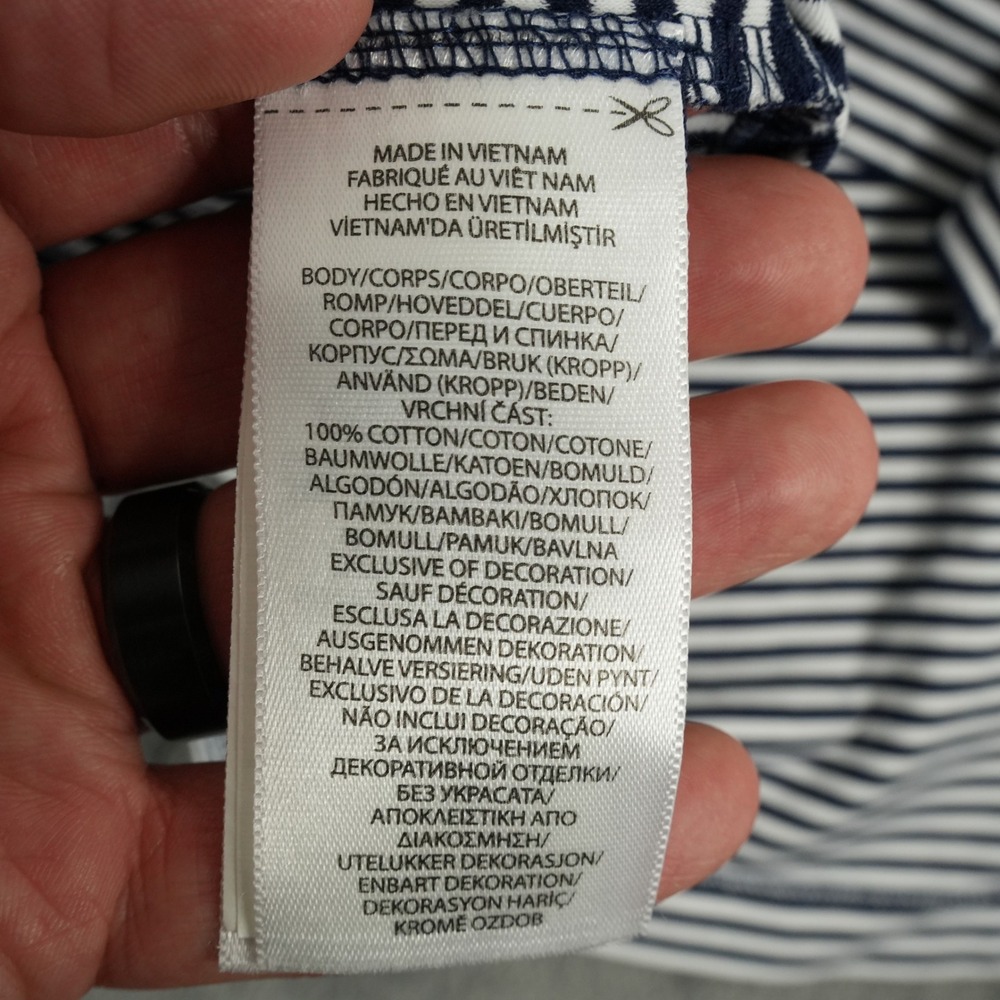 Polo Ralph Lauren Polo Shirt Men Large Blue White Striped Classic Fit Cotton - Picture 8 of 8